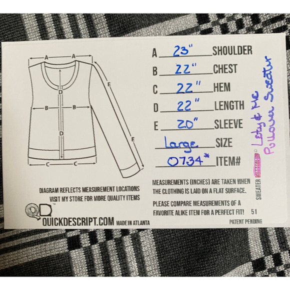 Lety & Me Sweater Women Large Black Striped Crew Neck Long Sleeve Pullover - Picture 5 of 9